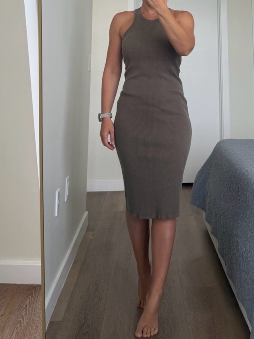 Lanston Ribbed Midi Dress
